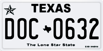 TX license plate DOC0632