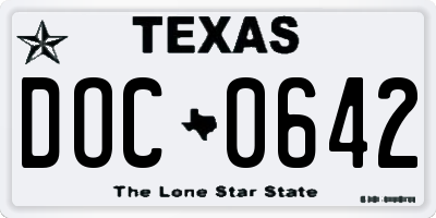 TX license plate DOC0642