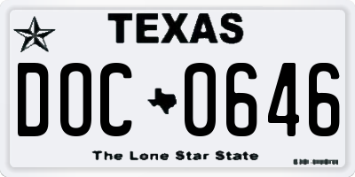 TX license plate DOC0646
