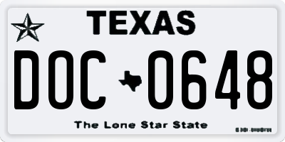 TX license plate DOC0648