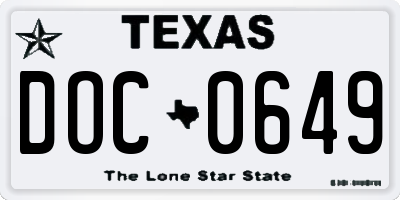 TX license plate DOC0649