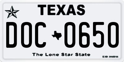TX license plate DOC0650