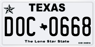 TX license plate DOC0668