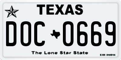TX license plate DOC0669