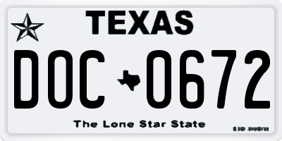 TX license plate DOC0672