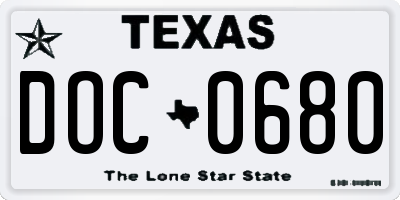 TX license plate DOC0680