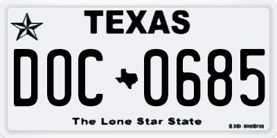 TX license plate DOC0685