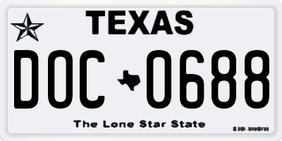 TX license plate DOC0688