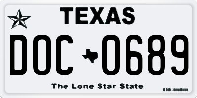 TX license plate DOC0689