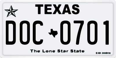 TX license plate DOC0701