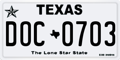 TX license plate DOC0703