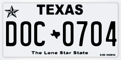 TX license plate DOC0704