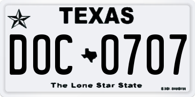 TX license plate DOC0707