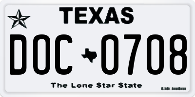 TX license plate DOC0708