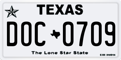 TX license plate DOC0709