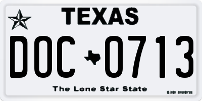 TX license plate DOC0713