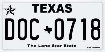 TX license plate DOC0718