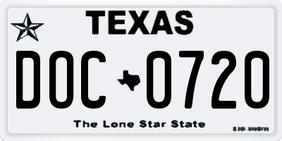 TX license plate DOC0720