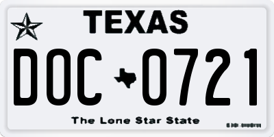 TX license plate DOC0721