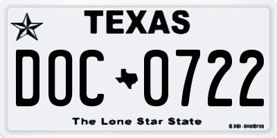 TX license plate DOC0722