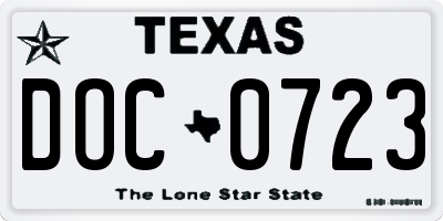 TX license plate DOC0723