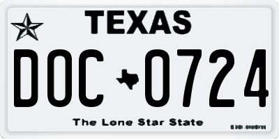 TX license plate DOC0724