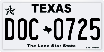 TX license plate DOC0725