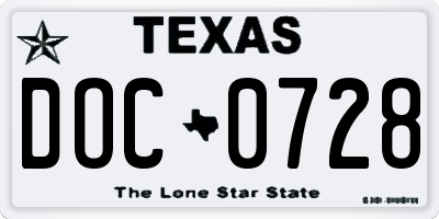 TX license plate DOC0728