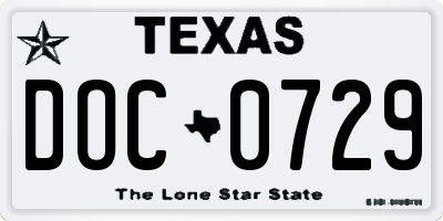 TX license plate DOC0729