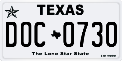 TX license plate DOC0730