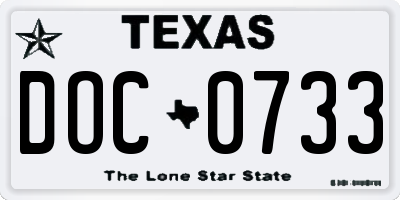 TX license plate DOC0733