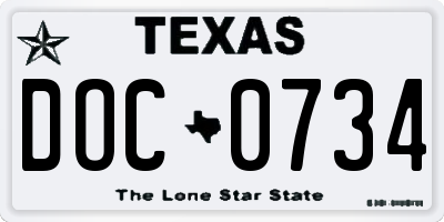 TX license plate DOC0734