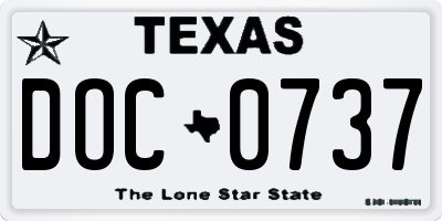 TX license plate DOC0737