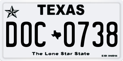 TX license plate DOC0738