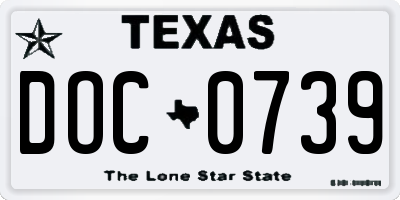 TX license plate DOC0739