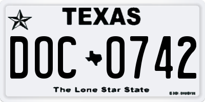 TX license plate DOC0742