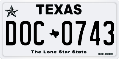 TX license plate DOC0743