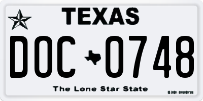TX license plate DOC0748