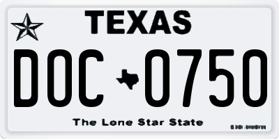 TX license plate DOC0750