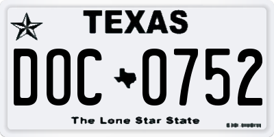 TX license plate DOC0752