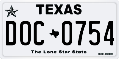 TX license plate DOC0754