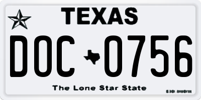 TX license plate DOC0756