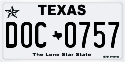 TX license plate DOC0757