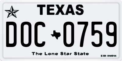 TX license plate DOC0759