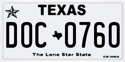 TX license plate DOC0760