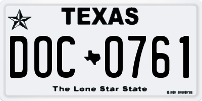 TX license plate DOC0761