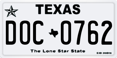 TX license plate DOC0762