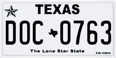 TX license plate DOC0763
