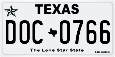 TX license plate DOC0766