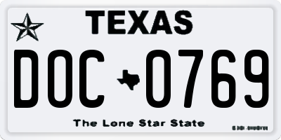 TX license plate DOC0769